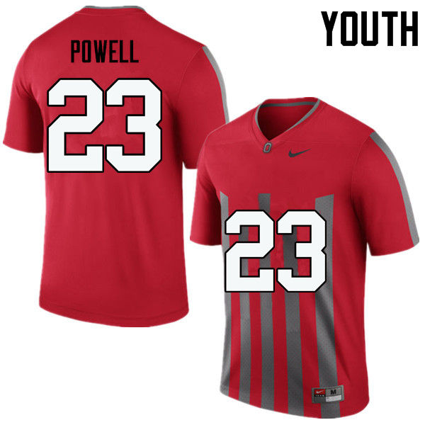Ohio State Buckeyes Tyvis Powell Youth #23 Throwback Game Stitched College Football Jersey